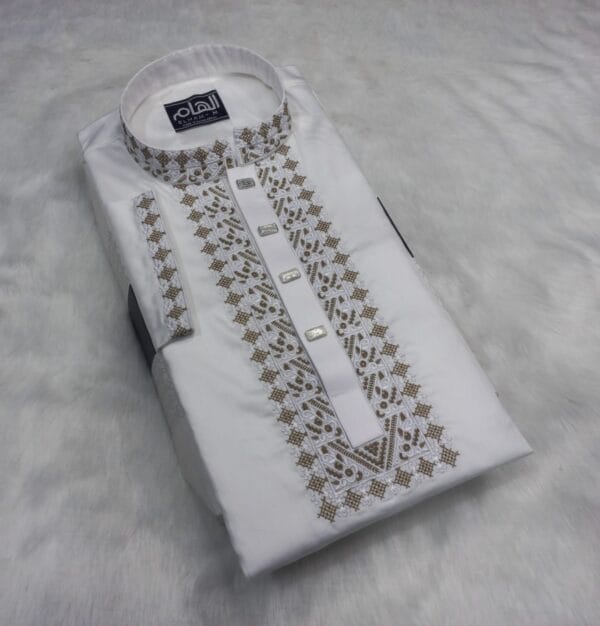 Premium Cotton Sequin Embroidered Panjabi - Image 5